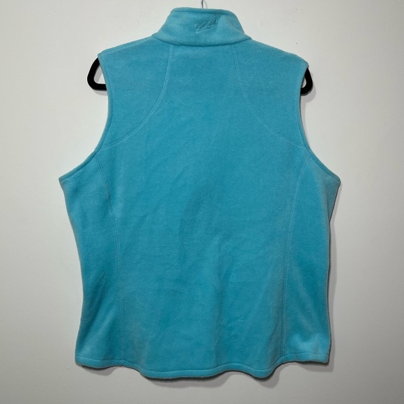 Woolrich Aqua Blue Fleece Vest Wmn XL Soft Zip Front Outerwear outdoor layering - Picture 8 of 8